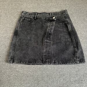 Gilli Black Vintage Washed Denim Skirt Women's Size Small Grunge Streetwear